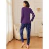 Ekouaer 2 Pack Womens Pajamas Set Long Sleeve Sleepwear Top and Jogger Pants Lounge Sets Cozy Pjs Loungewear S-XXL(Purple Dots+black Stars)