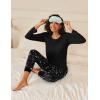 Ekouaer 2 Pack Womens Pajamas Set Long Sleeve Sleepwear Top and Jogger Pants Lounge Sets Cozy Pjs Loungewear S-XXL(Purple Dots+black Stars)
