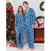 Ekouaer Christmas Family Matching Pajamas Long Sleeve Button Down Pj Set Festival Party Sleepwear(Blue Bear)