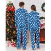 Ekouaer Christmas Family Matching Pajamas Long Sleeve Button Down Pj Set Festival Party Sleepwear(Blue Bear)