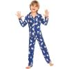 Ekouaer Christmas Family Matching Pajamas Long Sleeve Button Down Pj Set Festival Party Sleepwear(Blue/Polar Bear)
