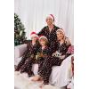 Ekouaer Christmas Family Matching Pajamas Long Sleeve Button Down Pj Set Festival Party Sleepwear(Christmas Black)