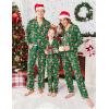 Ekouaer Christmas Family Matching Pajamas Long Sleeve Button Down Pj Set Festival Party Sleepwear(Christmas Green)