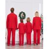 Ekouaer Christmas Family Matching Pajamas Long Sleeve Button Down Pj Set Festival Party Sleepwear(Christmas Red)