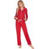Ekouaer Christmas Family Matching Pajamas Long Sleeve Button Down Pj Set Festival Party Sleepwear(Christmas Red)