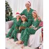 Ekouaer Christmas Family Matching Pajamas Long Sleeve Button Down Pj Set Festival Party Sleepwear(Dark Green/Snowflake)