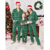 Ekouaer Christmas Family Matching Pajamas Long Sleeve Button Down Pj Set Festival Party Sleepwear(Dark Green/Snowflake)