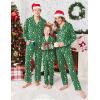 Ekouaer Christmas Family Matching Pajamas Long Sleeve Button Down Pj Set Festival Party Sleepwear(Deep Green Snowman 2)