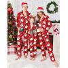 Ekouaer Christmas Family Matching Pajamas Long Sleeve Button Down Pj Set Festival Party Sleepwear(Deep Red Santa Claus)
