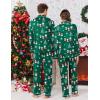 Ekouaer Christmas Family Matching Pajamas Long Sleeve Button Down Pj Set Festival Party Sleepwear(Green Snowman)