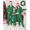 Ekouaer Christmas Family Matching Pajamas Long Sleeve Button Down Pj Set Festival Party Sleepwear(Green/Santa Claus)