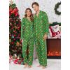 Ekouaer Christmas Family Matching Pajamas Long Sleeve Button Down Pj Set Festival Party Sleepwear(Green/Suagr)