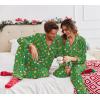Ekouaer Christmas Family Matching Pajamas Long Sleeve Button Down Pj Set Festival Party Sleepwear(Green/Suagr)