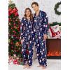 Ekouaer Christmas Family Matching Pajamas Long Sleeve Button Down Pj Set Festival Party Sleepwear(Navy Snowman)