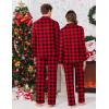 Ekouaer Christmas Family Matching Pajamas Long Sleeve Button Down Pj Set Festival Party Sleepwear(Red /Black Plaid)