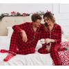 Ekouaer Christmas Family Matching Pajamas Long Sleeve Button Down Pj Set Festival Party Sleepwear(Red /Black Plaid)