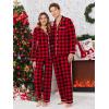 Ekouaer Christmas Family Matching Pajamas Long Sleeve Button Down Pj Set Festival Party Sleepwear(Red /Black Plaid)