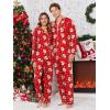 Ekouaer Christmas Family Matching Pajamas Long Sleeve Button Down Pj Set Festival Party Sleepwear(Red Santa Claus)