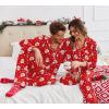 Ekouaer Christmas Family Matching Pajamas Long Sleeve Button Down Pj Set Festival Party Sleepwear(Red Santa Claus)