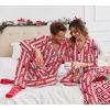 Ekouaer Christmas Family Matching Pajamas Long Sleeve Button Down Pj Set Festival Party Sleepwear(Red Striped Santa Claus)