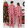 Ekouaer Christmas Family Matching Pajamas Long Sleeve Button Down Pj Set Festival Party Sleepwear(Red Striped Santa Claus)