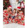 Ekouaer Christmas Family Matching Pajamas Long Sleeve Button Down Pj Set Festival Party Sleepwear(Red Vacation)