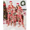 Ekouaer Christmas Family Matching Pajamas Long Sleeve Button Down Pj Set Festival Party Sleepwear(Red Vacation)