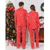 Ekouaer Christmas Family Matching Pajamas Long Sleeve Button Down Pj Set Festival Party Sleepwear(Red/Tree/Sock)