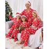 Ekouaer Christmas Family Matching Pajamas Long Sleeve Button Down Pj Set Festival Party Sleepwear(Red/Xmas Tree)