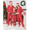 Ekouaer Christmas Family Matching Pajamas Long Sleeve Button Down Pj Set Festival Party Sleepwear(Red/Xmas Tree)