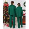 Ekouaer Christmas Family Matching Pajamas Long Sleeve Button Down Pj Set Festival Party Sleepwear(Solid-deep Green)