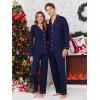 Ekouaer Christmas Family Matching Pajamas Long Sleeve Button Down Pj Set Festival Party Sleepwear(Solid-navu Blue)