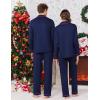 Ekouaer Christmas Family Matching Pajamas Long Sleeve Button Down Pj Set Festival Party Sleepwear(Solid-navu Blue)