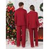 Ekouaer Christmas Family Matching Pajamas Long Sleeve Button Down Pj Set Festival Party Sleepwear(Solid-wine Red)