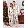 Ekouaer Christmas Family Matching Pajamas Long Sleeve Button Down Pj Set Festival Party Sleepwear(White/Christmas Elements)