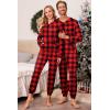 Ekouaer Christmas Matching Family Onesie Pajamas Hoodie One Piece Pajamas Zipper Thermal Sleepwear with Pockets(Family Christmas Buffalo Plaid Print)