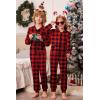 Ekouaer Christmas Matching Family Onesie Pajamas Hoodie One Piece Pajamas Zipper Thermal Sleepwear with Pockets(Family Christmas Buffalo Plaid Print)