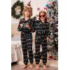 Ekouaer Christmas Matching Family Onesie Pajamas Hoodie One Piece Pajamas Zipper Thermal Sleepwear with Pockets(Family Christmas Lights Print)