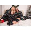 Ekouaer Christmas Matching Family Onesie Pajamas Hoodie One Piece Pajamas Zipper Thermal Sleepwear with Pockets(Family Christmas Lights Print)