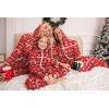 Ekouaer Christmas Matching Family Onesie Pajamas Hoodie One Piece Pajamas Zipper Thermal Sleepwear with Pockets(Family Red Reindeer Print)