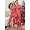 Ekouaer Christmas Matching Family Onesie Pajamas Hoodie One Piece Pajamas Zipper Thermal Sleepwear with Pockets(Family Red Reindeer Print)