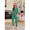 Ekouaer Christmas Matching Onesie for Couples Fleece Hoodie One Piece Zipper Pajamas with Pockets S-XXL(Christmas Green)