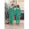 Ekouaer Christmas Matching Onesie for Couples Fleece Hoodie One Piece Zipper Pajamas with Pockets S-XXL(Christmas Green)
