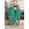Ekouaer Christmas Matching Onesie for Couples Fleece Hoodie One Piece Zipper Pajamas with Pockets S-XXL(Green Snowflake)