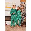 Ekouaer Christmas Matching Onesie for Couples Fleece Hoodie One Piece Zipper Pajamas with Pockets S-XXL(Green Snowflake)
