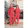 Ekouaer Christmas Matching Onesie for Couples Fleece Hoodie One Piece Zipper Pajamas with Pockets S-XXL(Reindeer Red)