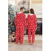 Ekouaer Christmas Matching Onesie for Couples Fleece Hoodie One Piece Zipper Pajamas with Pockets S-XXL(Reindeer Red)