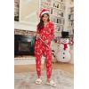 Ekouaer Christmas Matching Onesie for Couples Fleece Hoodie One Piece Zipper Pajamas with Pockets S-XXL(Reindeer Red)