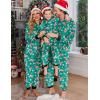 Ekouaer Christmas Onesie Matching Family Fleece Hooded One Piece Zipper Long Sleeve Pajamas with Pockets S-XXL(Christmas Green)