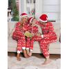 Ekouaer Christmas Onesie Matching Family Fleece Hooded One Piece Zipper Long Sleeve Pajamas with Pockets S-XXL(Christmas Red)